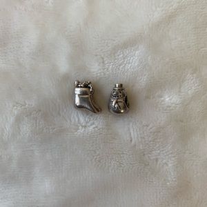 Pandora Christmas Snowman and Stocking Charms